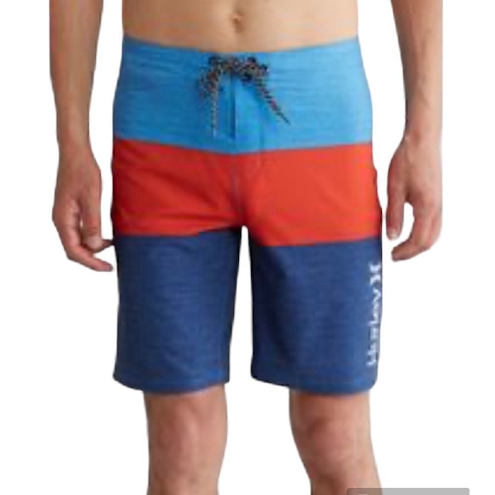 Hurley Men's Color blocked Red/Blue Board short - 36 - NWT